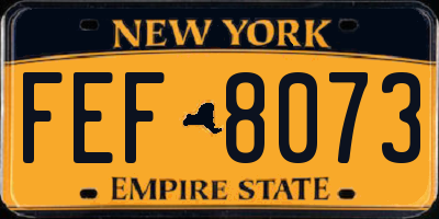 NY license plate FEF8073