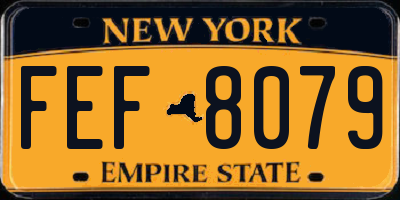 NY license plate FEF8079