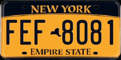NY license plate FEF8081