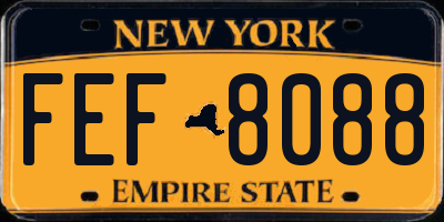 NY license plate FEF8088