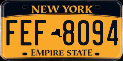 NY license plate FEF8094