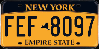 NY license plate FEF8097