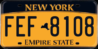 NY license plate FEF8108