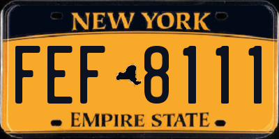 NY license plate FEF8111