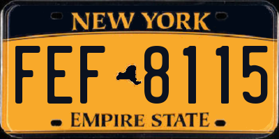 NY license plate FEF8115