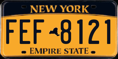 NY license plate FEF8121
