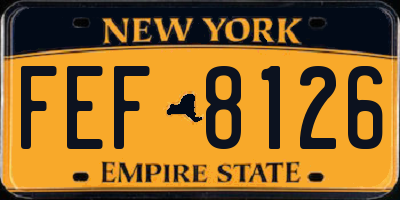 NY license plate FEF8126