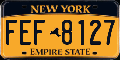 NY license plate FEF8127