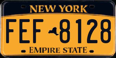 NY license plate FEF8128