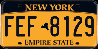 NY license plate FEF8129