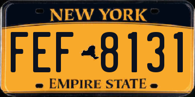 NY license plate FEF8131