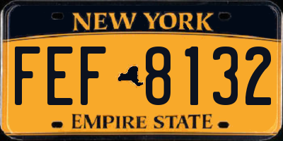 NY license plate FEF8132
