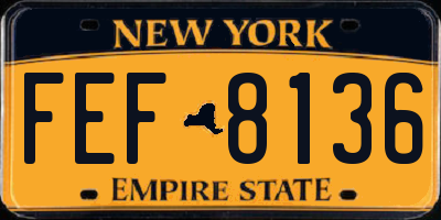 NY license plate FEF8136