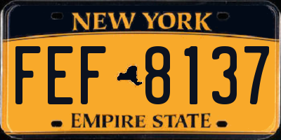 NY license plate FEF8137