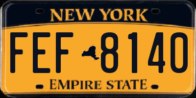 NY license plate FEF8140