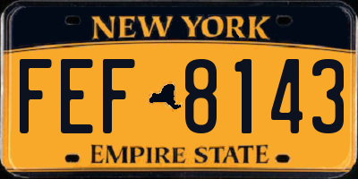 NY license plate FEF8143