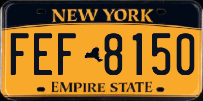 NY license plate FEF8150