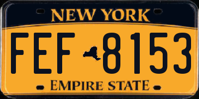 NY license plate FEF8153