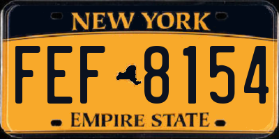 NY license plate FEF8154