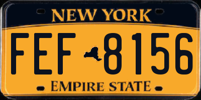 NY license plate FEF8156