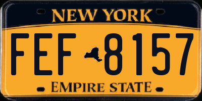 NY license plate FEF8157