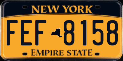 NY license plate FEF8158