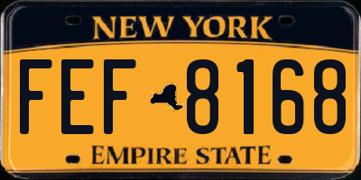 NY license plate FEF8168