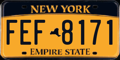 NY license plate FEF8171