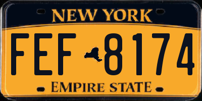 NY license plate FEF8174