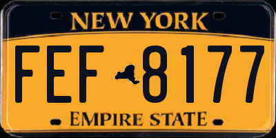 NY license plate FEF8177