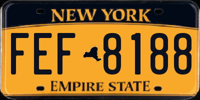 NY license plate FEF8188