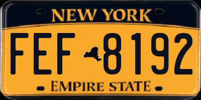 NY license plate FEF8192