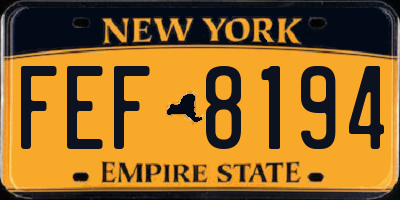 NY license plate FEF8194