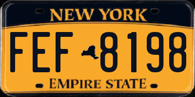 NY license plate FEF8198