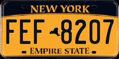 NY license plate FEF8207