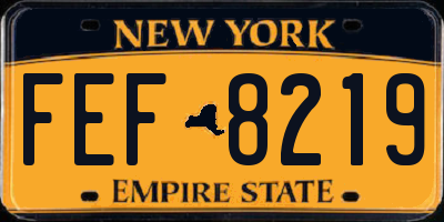 NY license plate FEF8219