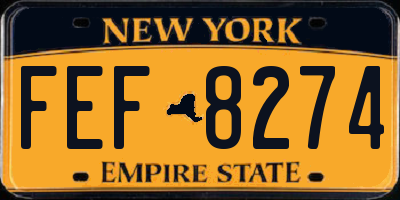 NY license plate FEF8274
