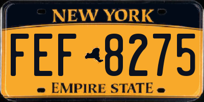NY license plate FEF8275