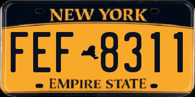 NY license plate FEF8311
