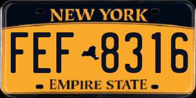 NY license plate FEF8316