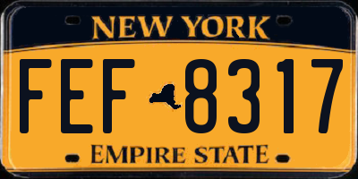 NY license plate FEF8317