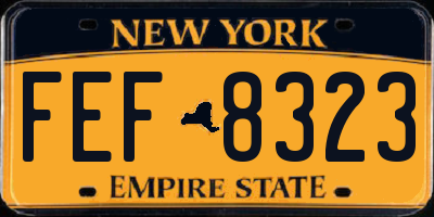 NY license plate FEF8323