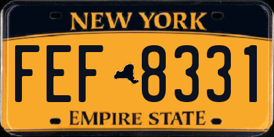 NY license plate FEF8331