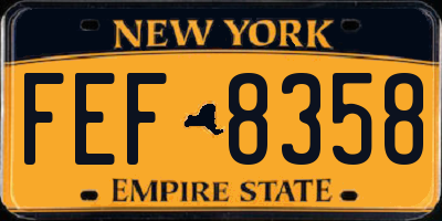 NY license plate FEF8358