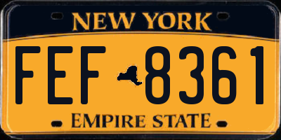 NY license plate FEF8361