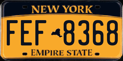 NY license plate FEF8368