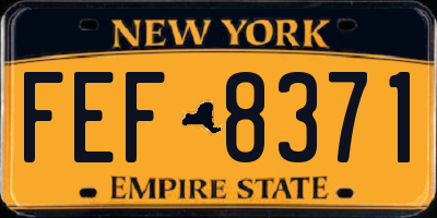 NY license plate FEF8371