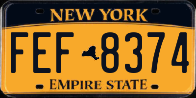 NY license plate FEF8374