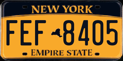 NY license plate FEF8405