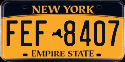 NY license plate FEF8407